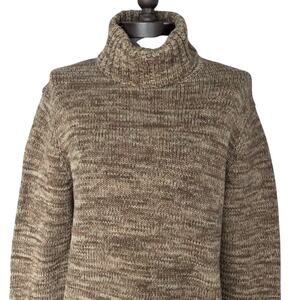 Banana Republic Sweater Women's Size Medium Gold Beige Chunky Knit Turtle Neck